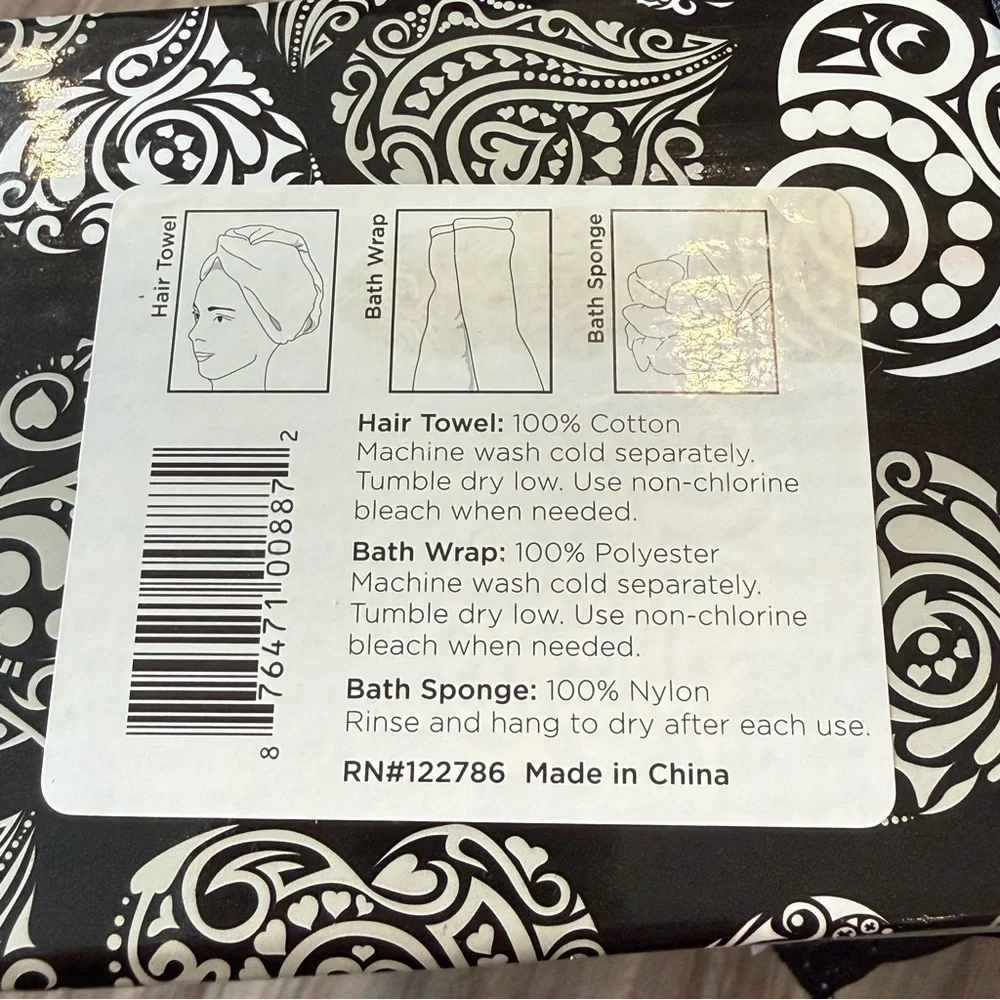 NWT 3-Piece Spa Set - White Bath & Body Gift Set